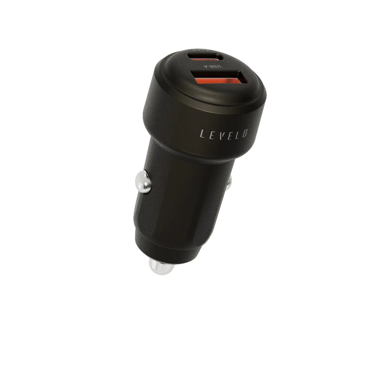 شاحن سيارة ليفيلو Nori Mini بمنفذين وإجمالي 60 واط مع كابل USB-C إلى Lightning – تفاصيل المنتج والعبوة
