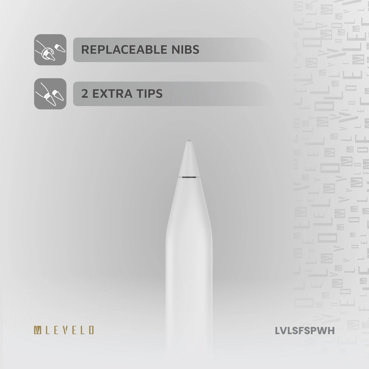قلم ليفيلو Skyflex لأجهزة iPad – أبيض – تفاصيل المنتج والعبوة