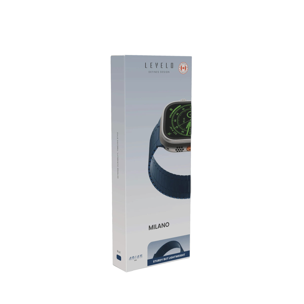 سوار ليفيلو Milanese لساعة Apple Watch ‏49 مم – أزرق – تفاصيل المنتج والعبوة