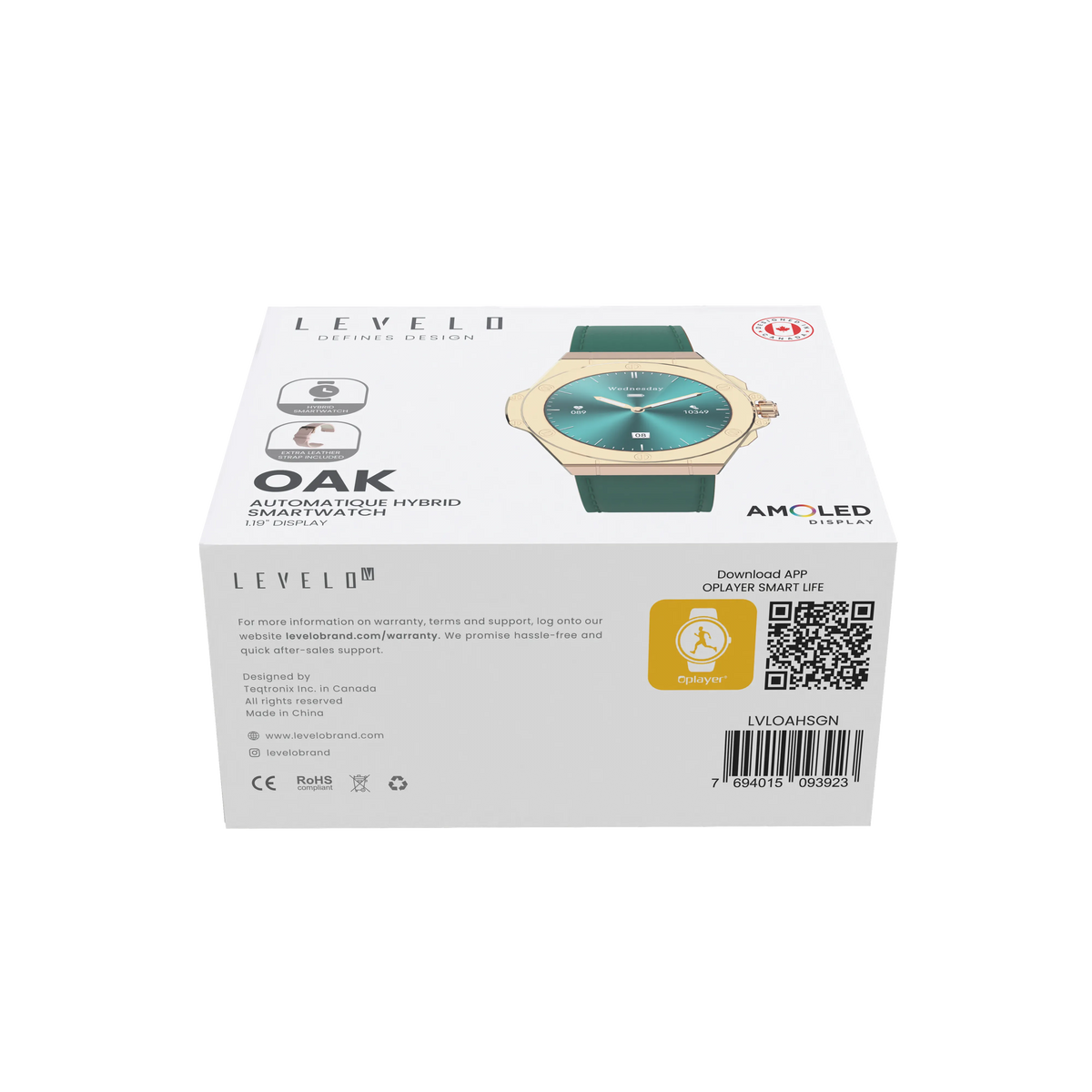 ساعة ليفيلو Oak الذكية بمكالمات بلوتوث – تفاصيل المنتج والعبوة