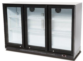 Honthink BC03PP/85 three glass door black bar cooler 300L