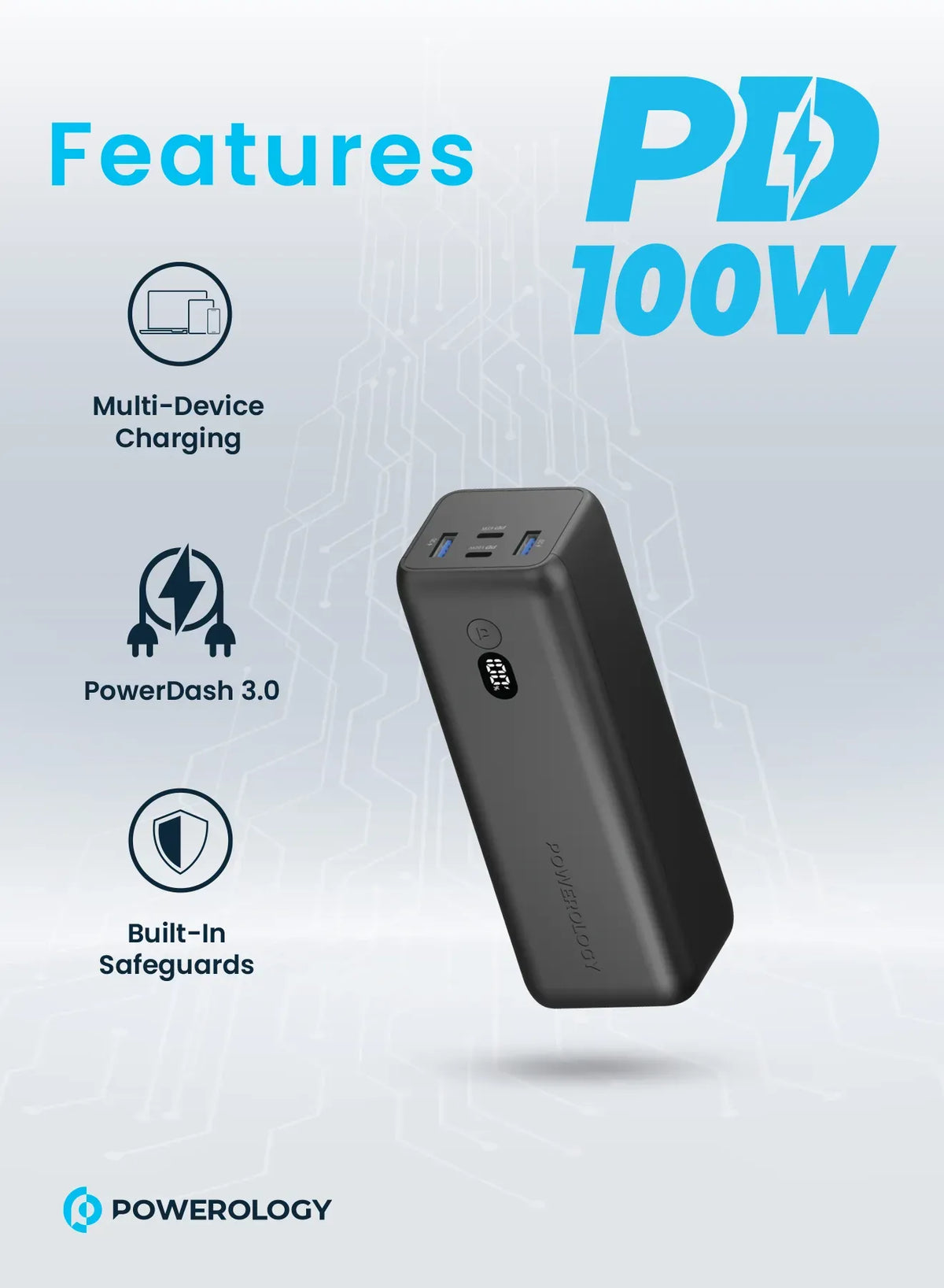 Powerology Onyx 30000mAh Dual USB C Power Bank – image 6