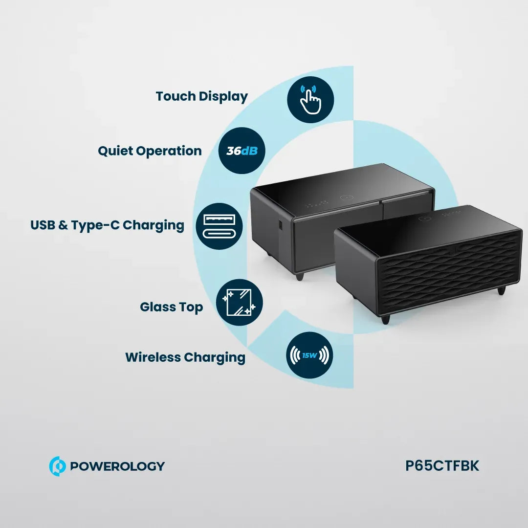 Powerology Fridge Coffee Table Hifi Speaker 93l Black – image 6