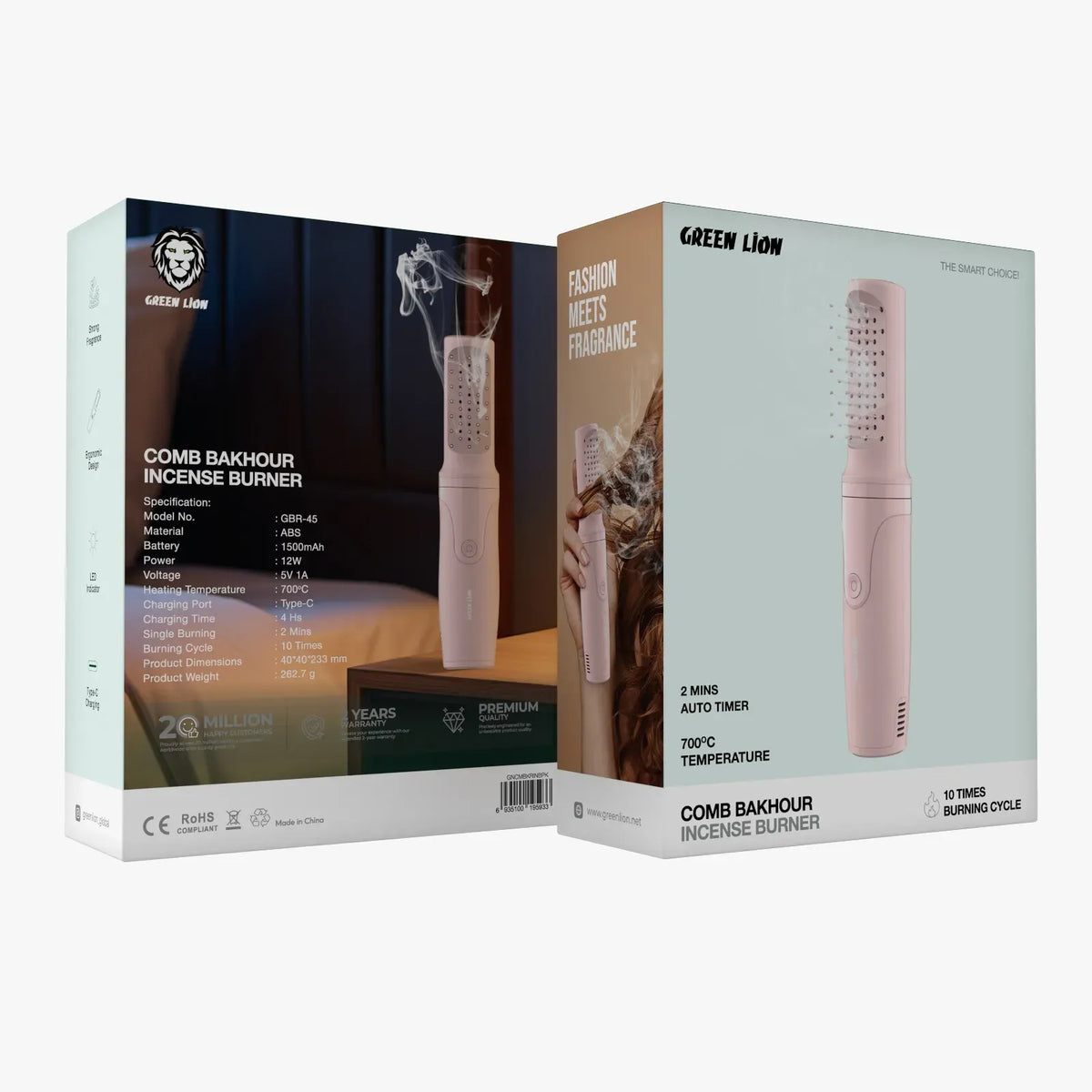 Green Lion Comb Bakhour Incense Burner - Pink