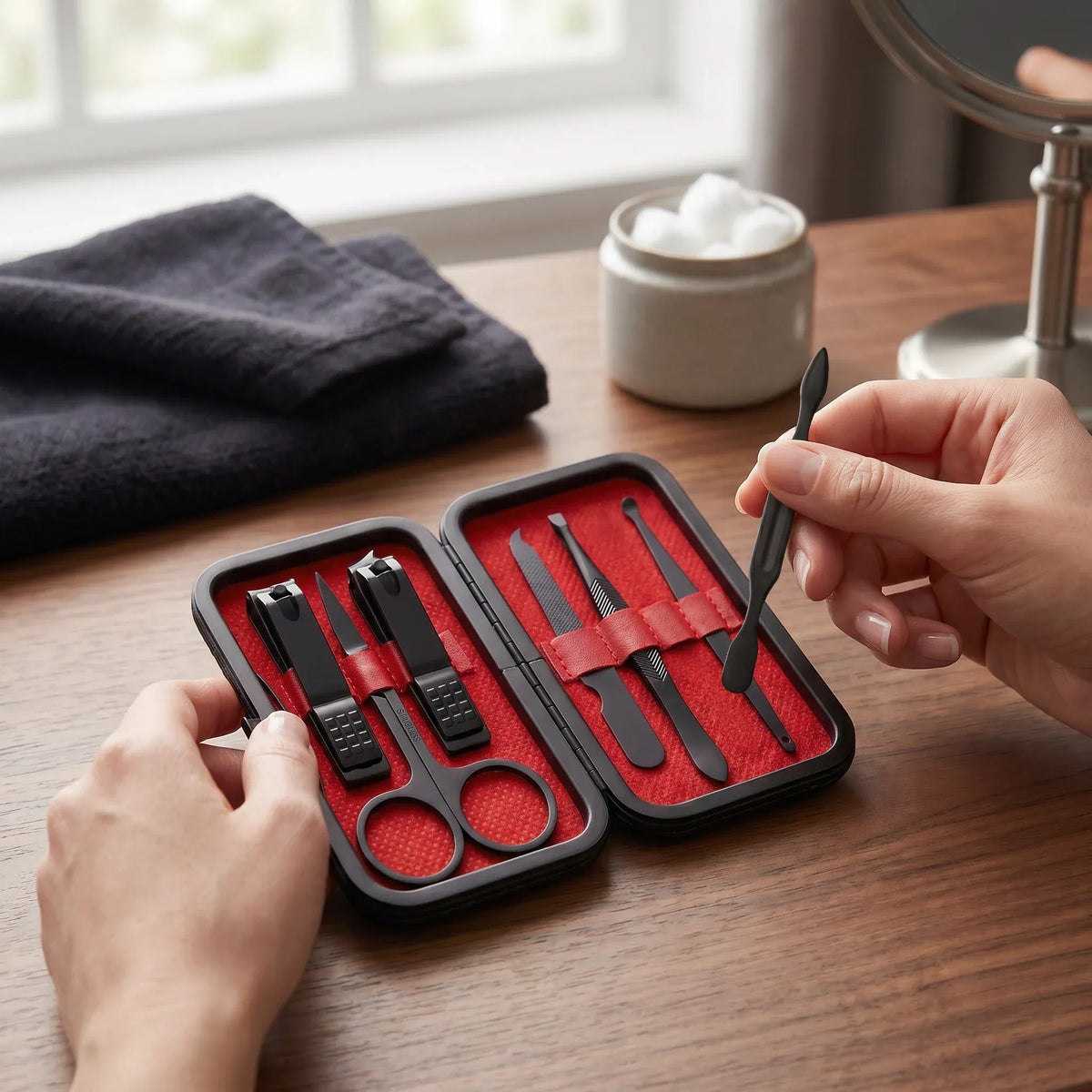 Green Lion 7 in 1 Manicure Set Black – image 4