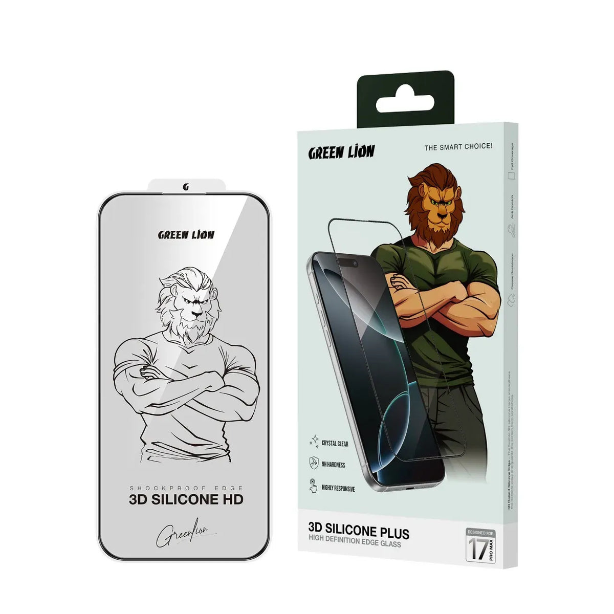 Green Lion 3 DSilicone Plus Screen Protector - Black Edge/Clear – image 10