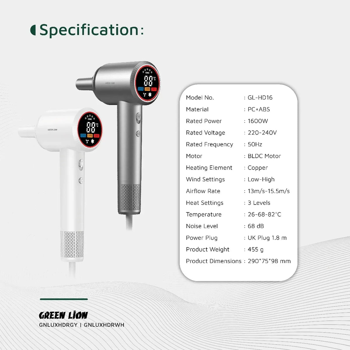 Green Lion Luxair Hair Dryer Gray – image 9