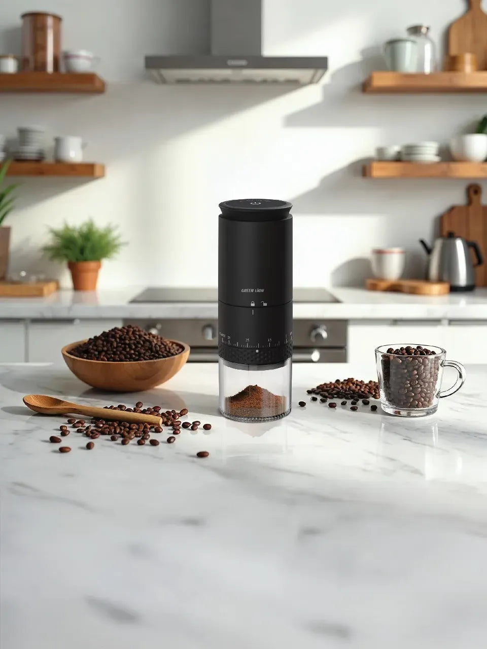 Green Lion Grind Pro Coffee Grinder Rechargeable Black – image 6