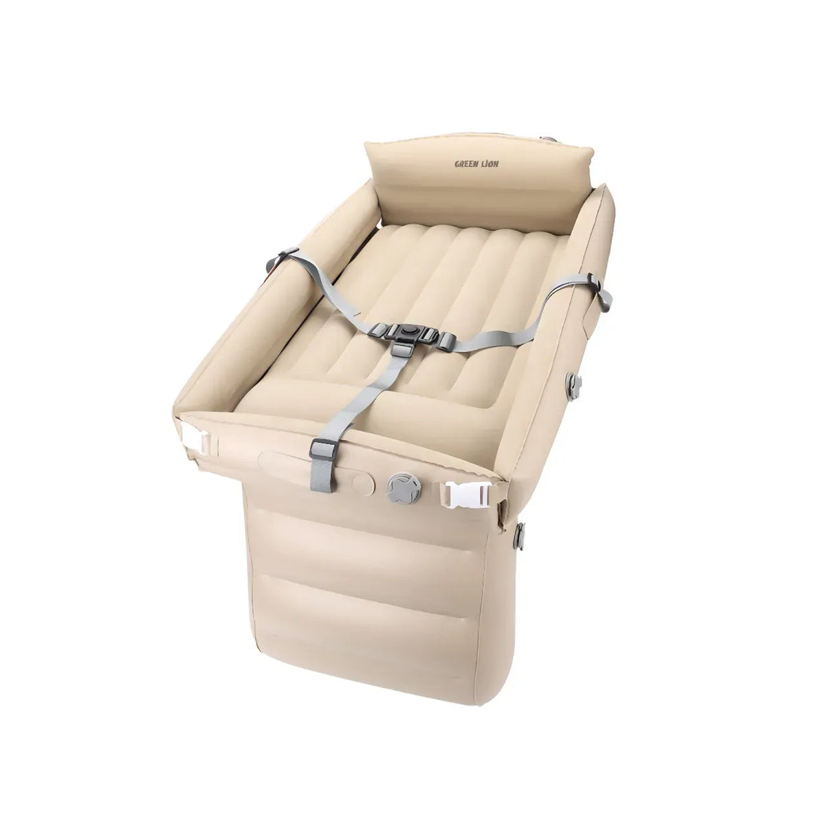 Green Lion Inflatable Toddler Travel Bed Beige – image 2