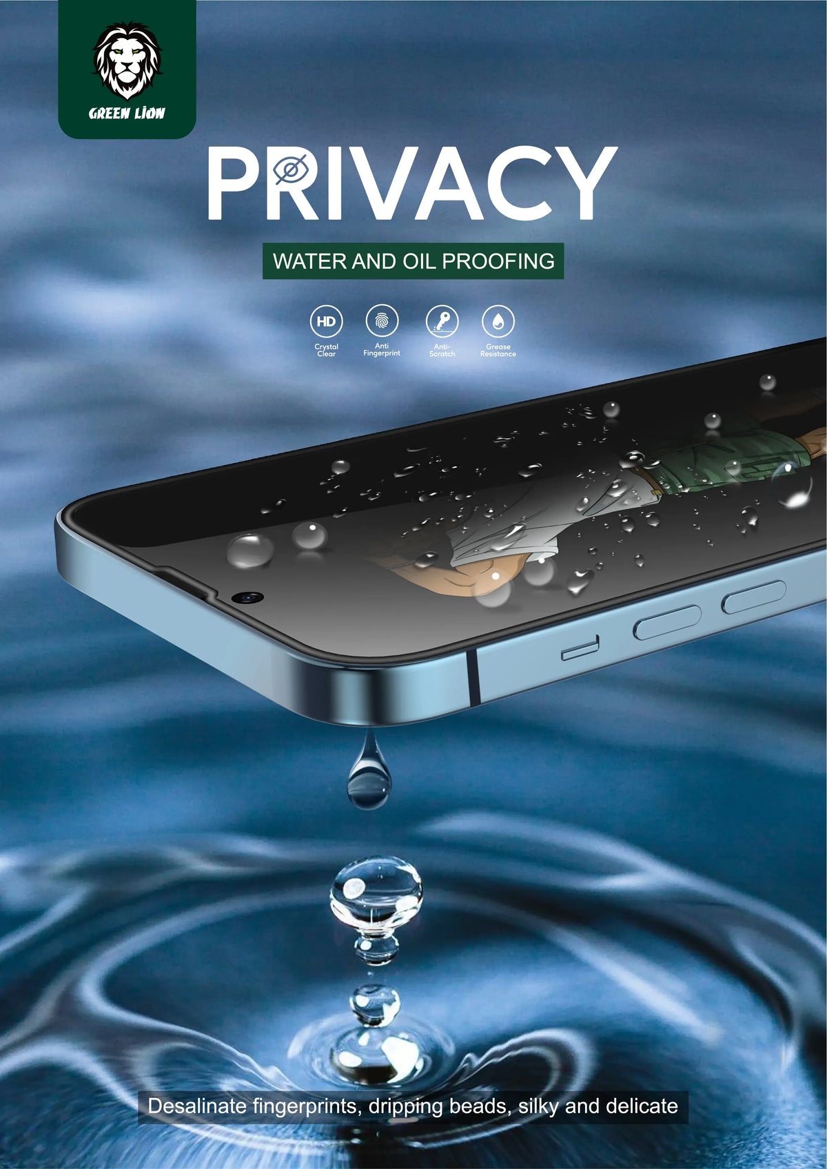 Green Lion 3 DSilicone Plus Screen Protector - Black Edge/Privacy – image 5