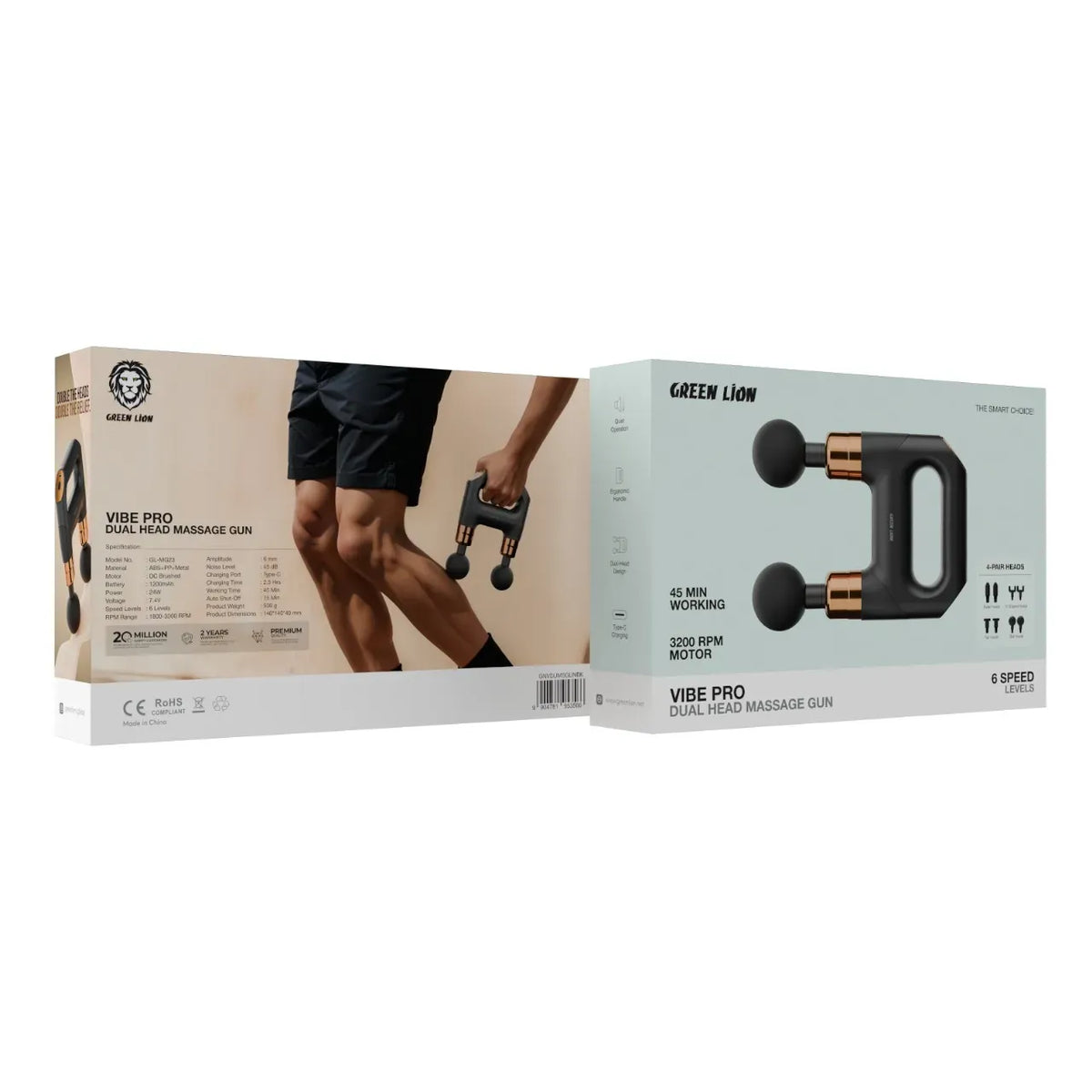 Green Lion Vibe Pro Dual Head Massage Gun - Black – image 6