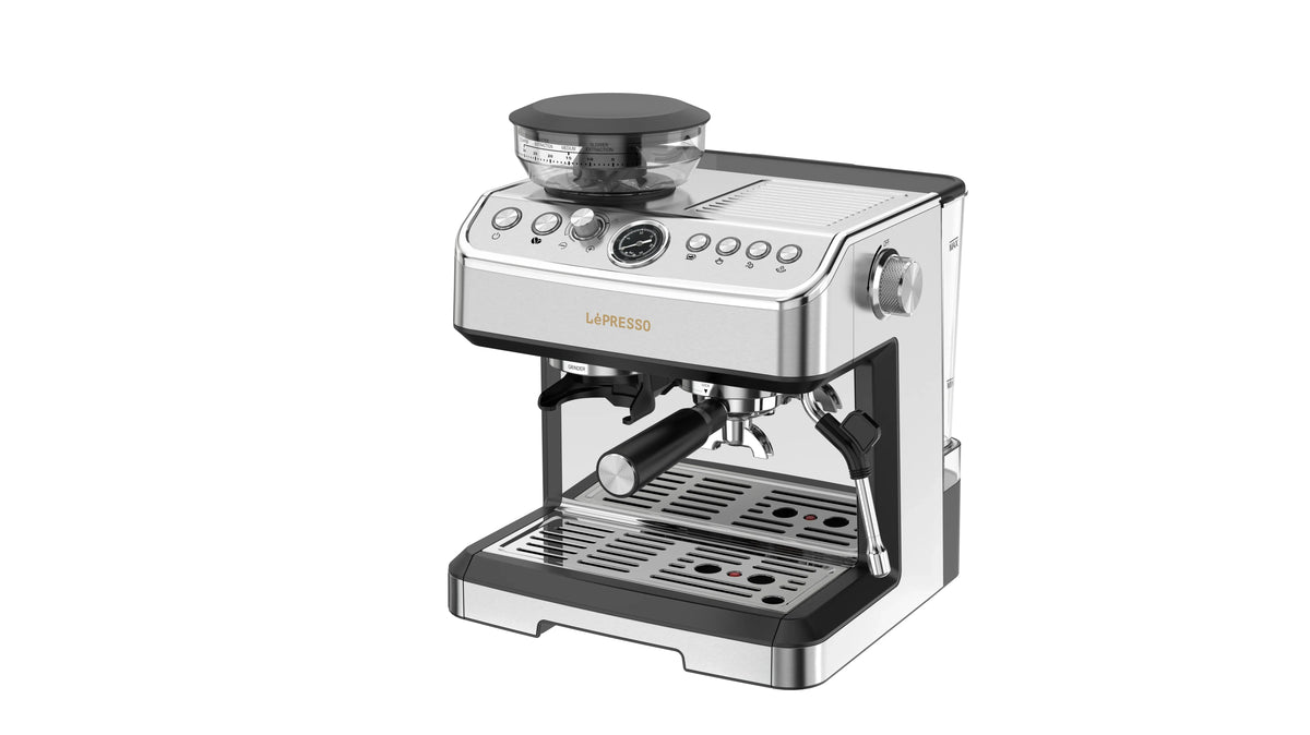 LePresso Espresso Machine Conical Grinder Steamer Silver – image 4