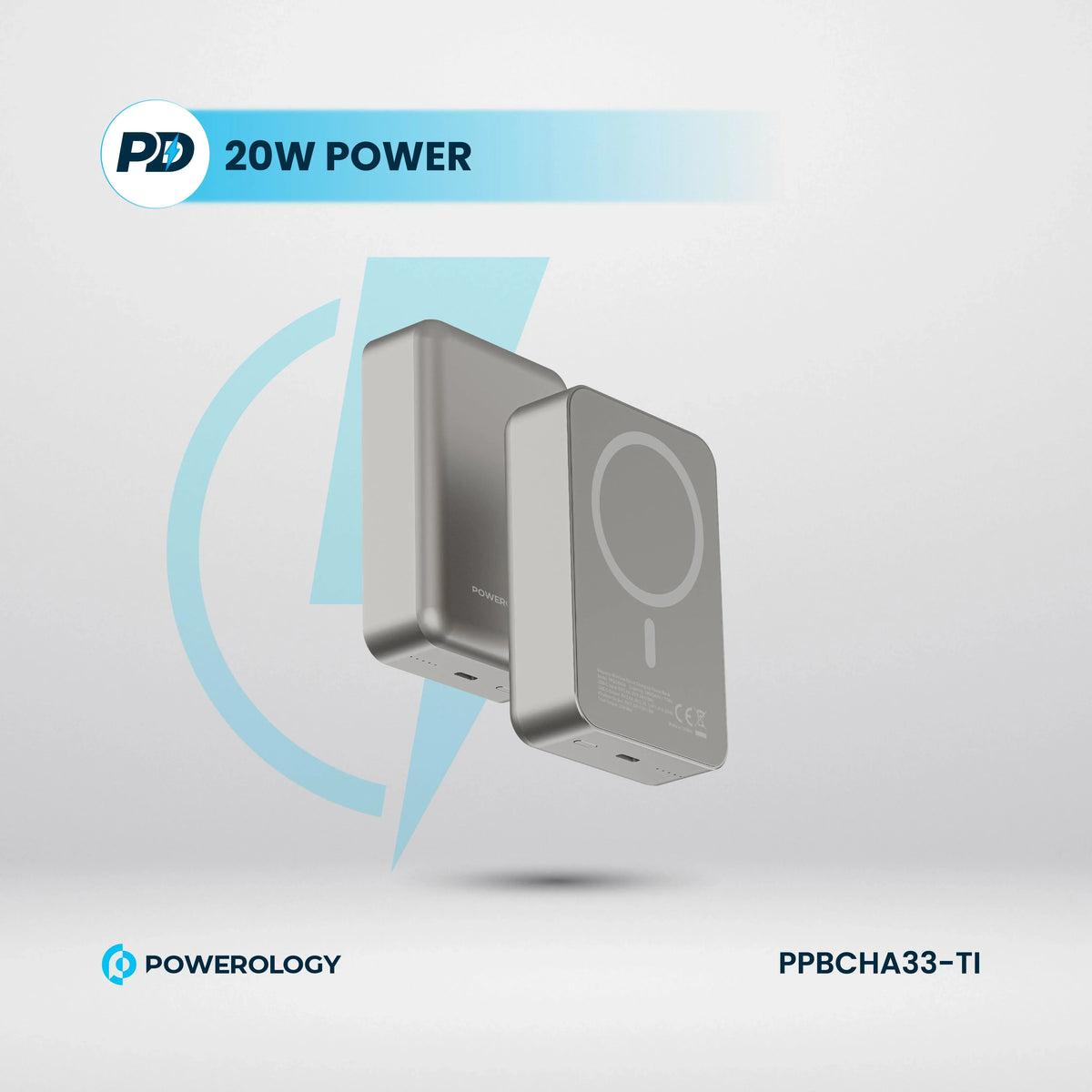 Powerology Spetano 20000 m Ah MagSafe Aluminum Power Bank PD 20 W - Titanium – image 13