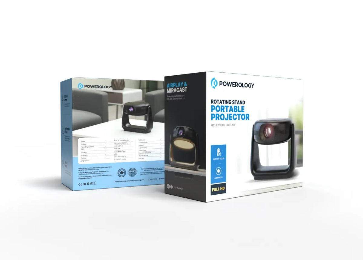 Powerology 300 Ansi Lumens Full HD Portable Projector with Built in Battery and LCD Light – image 15