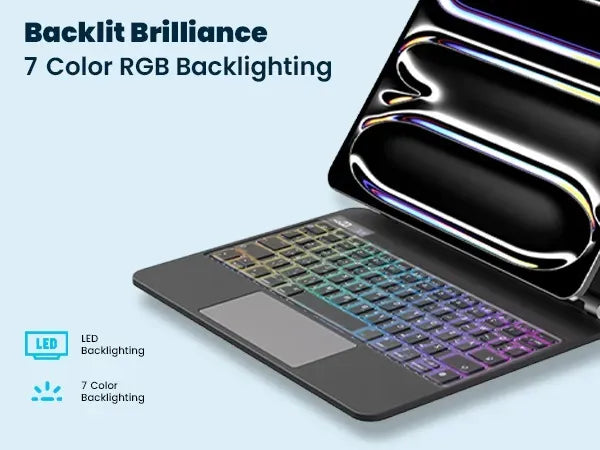 Powerology Dynaboard Wireless Keyboard Case with MagSafe Phone Holder for Ipad 11 M4 Black – image 15