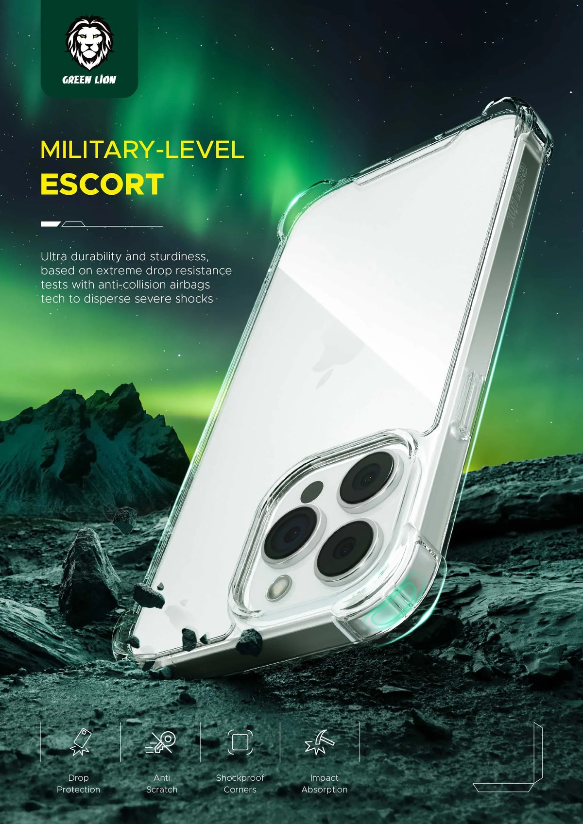 Green Lion Anti-Shock Case - Clear – image 5