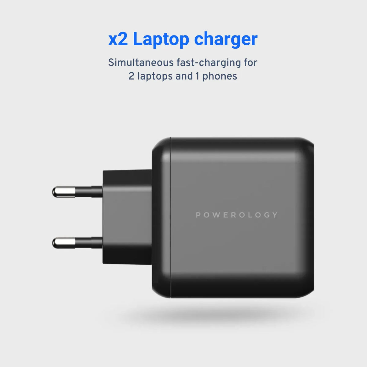 Powerology 3-Output 65 W PDGa N Charger with Quick Charge USB-A (EU) - Black – image 10