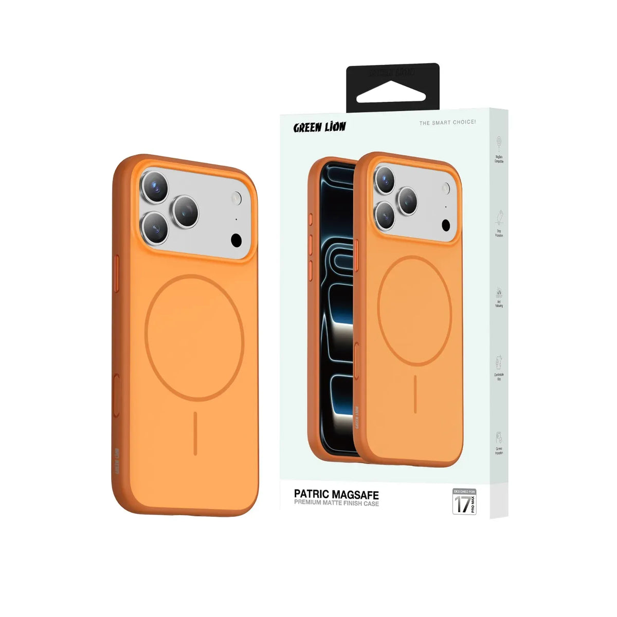 Green Lion Patric Mag Safe Premium Matte Finish Case - Orange – image 5