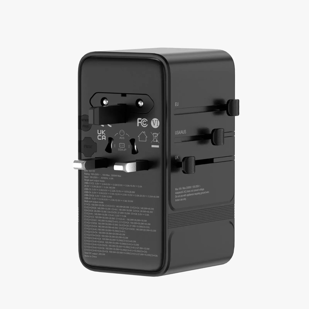 Powerology Spetrova Gan Multi Port Universal Adapter Black – image 5