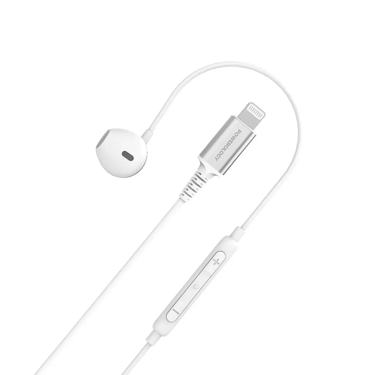 Powerology Lightning Mono Earphone for Iphone and Ipad White – image 2