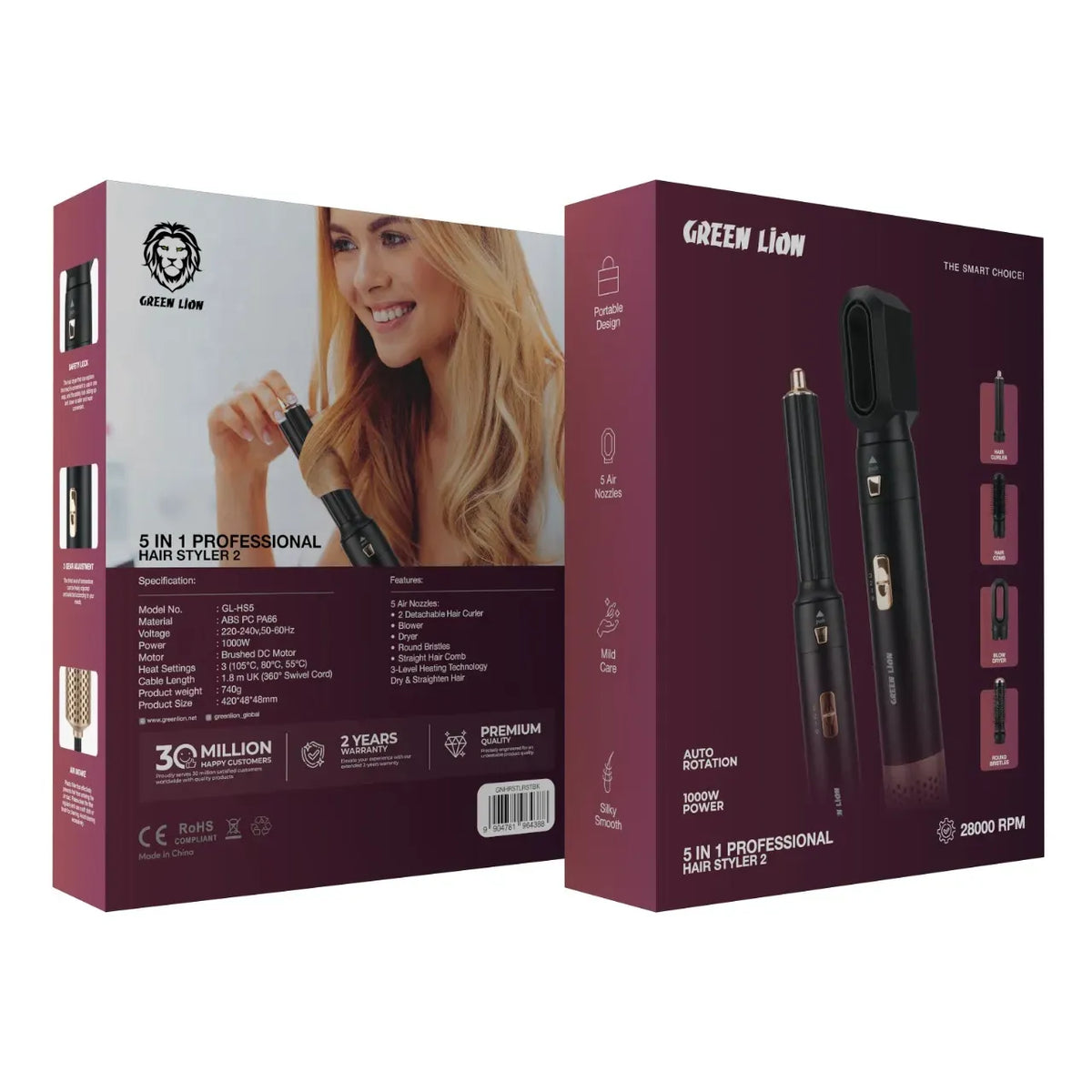 Green Lion 5 in 1 Professional Hair Styler 2 - Black – image 3