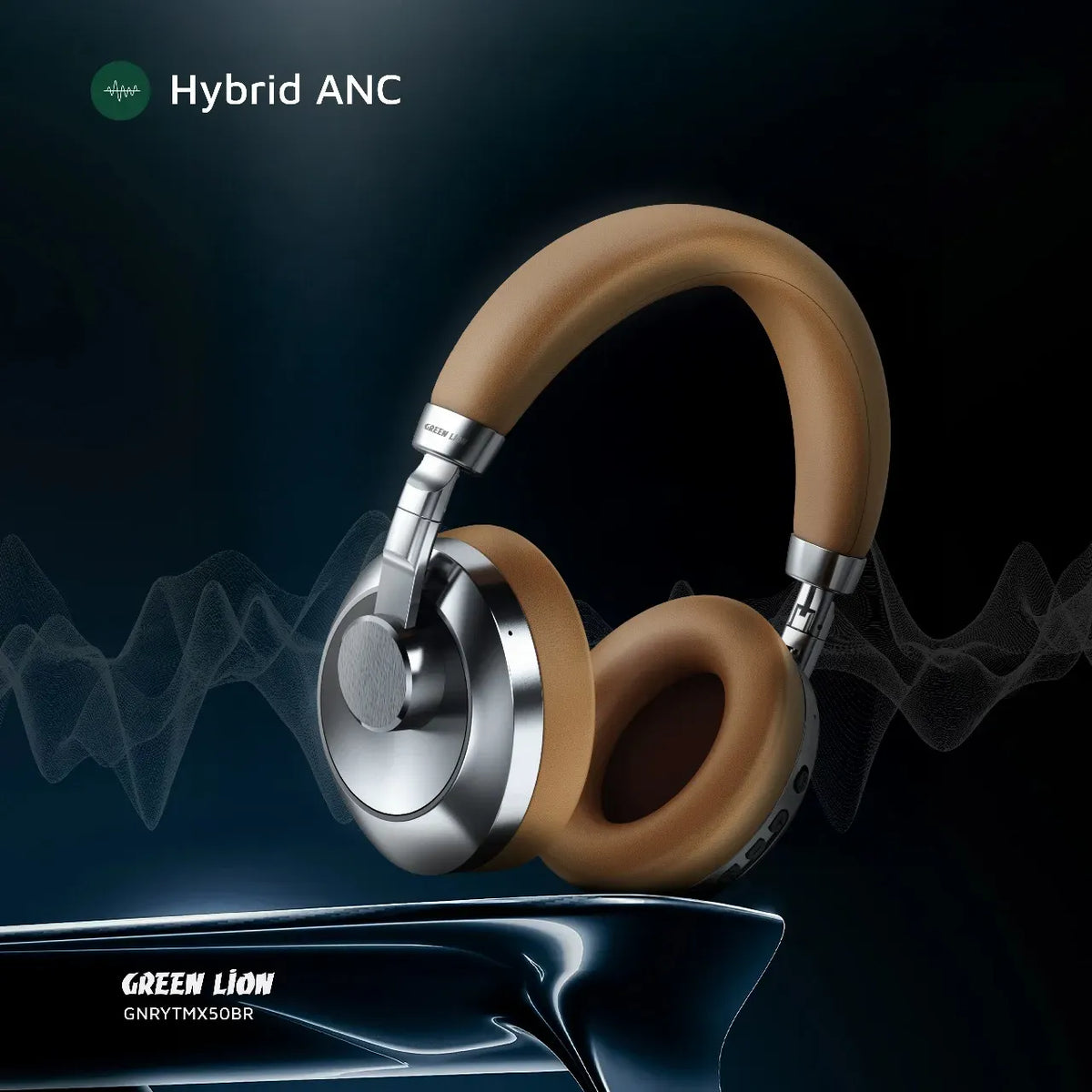 Green Lion Rhythm X 50 ANC Wireless Headphone - Brown – image 7