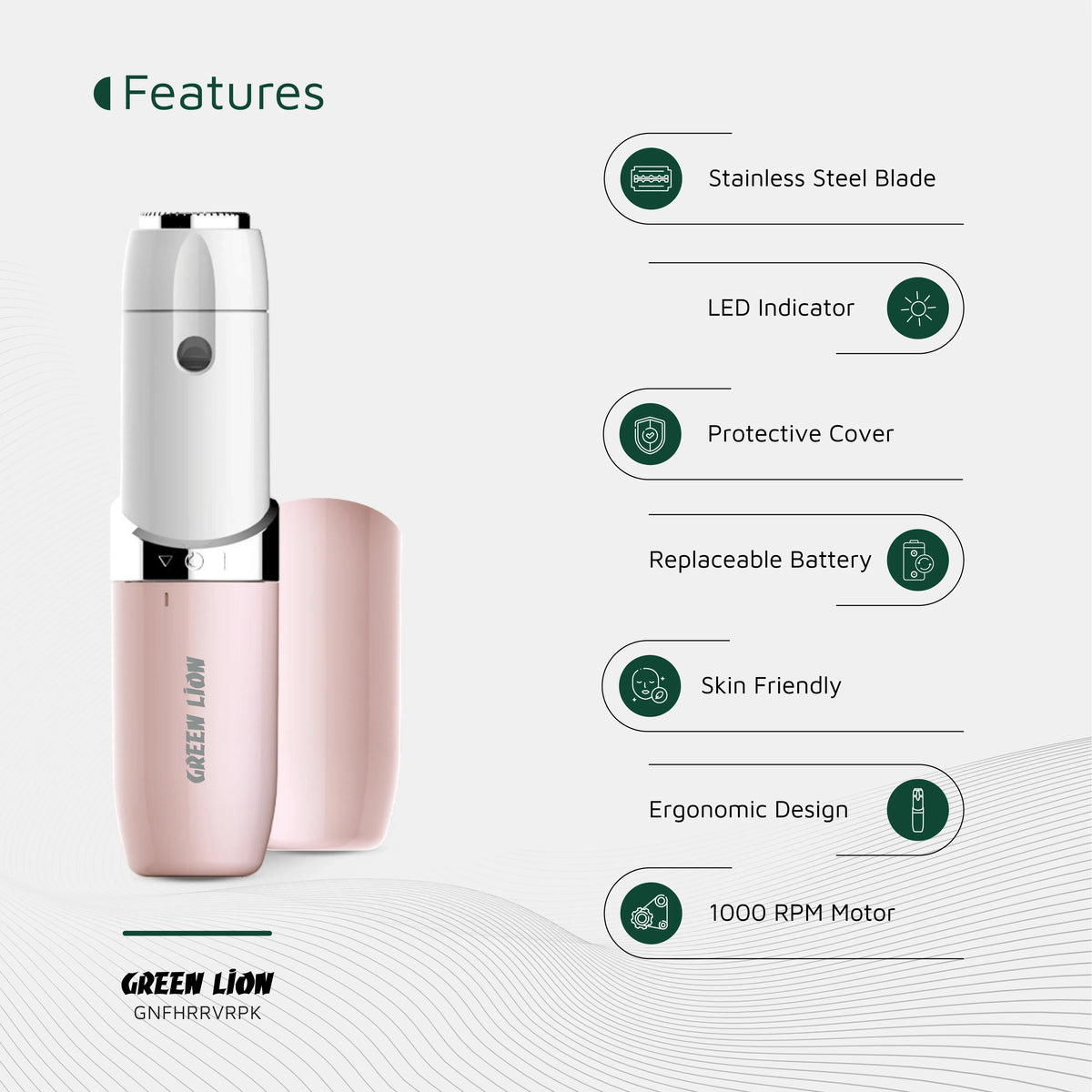 Green Lion Facial Hair Remover Pink – image 9