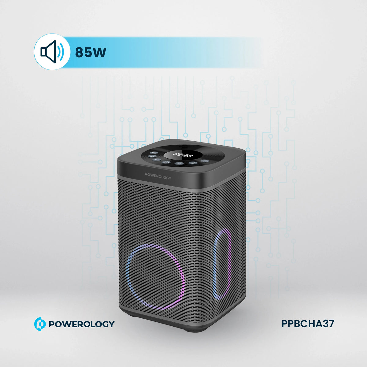 Powerology 300w Portable Generator Integrated Hi Fi Sound System Black – image 8