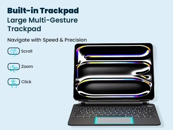 Powerology Dynaboard Wireless Keyboard Case with MagSafe Phone Holder for Ipad 10th Gen Black – image 14