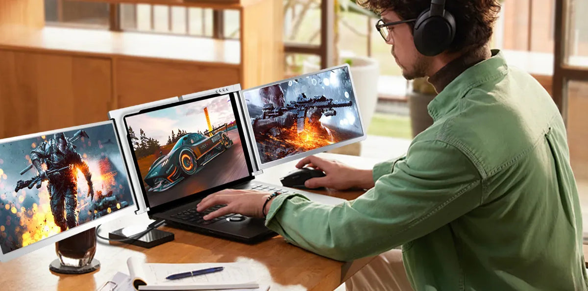 Powerology Dual Screen Portable Monitor Silver – image 6