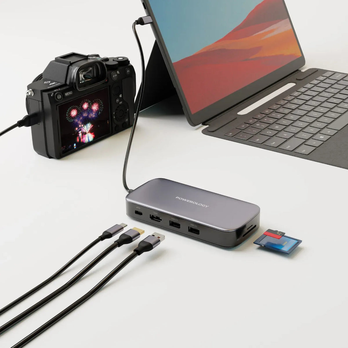 Powerology 512gb USB C Hub Ssd Drive All in One Connectivity Storage PD 100w Gray – image 8