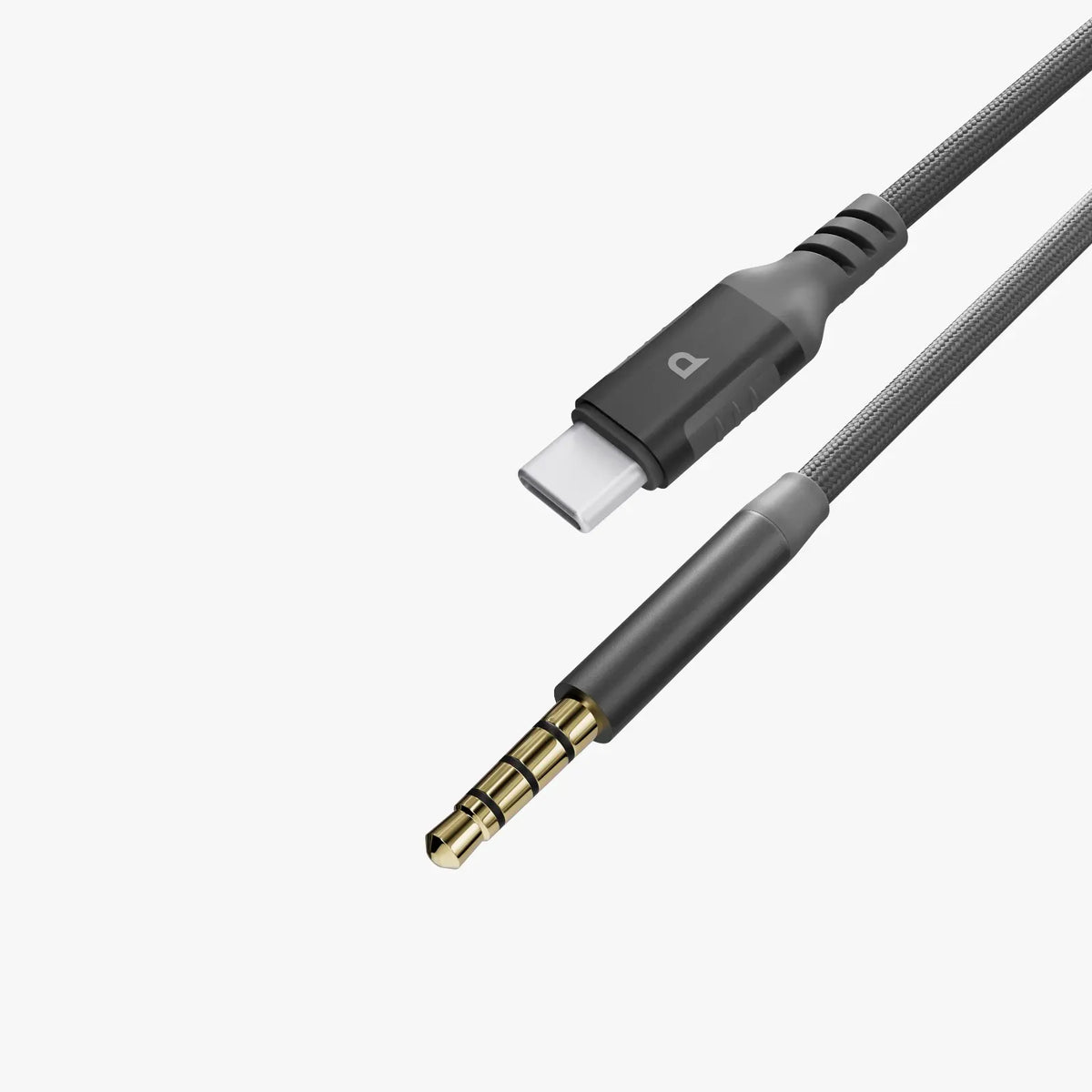 Powerology Power Sync Weave USB C to 3 5mm Audio 1 2m Cable Gray – image 4