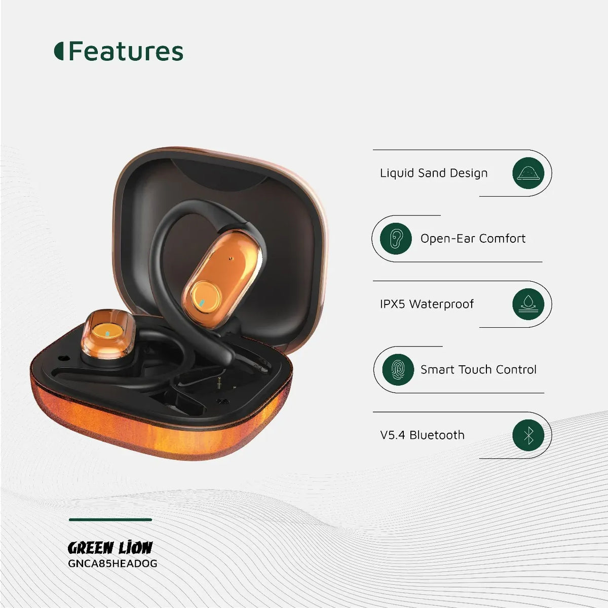 Green Lion Catania Open Ear Headphones Orange – image 10