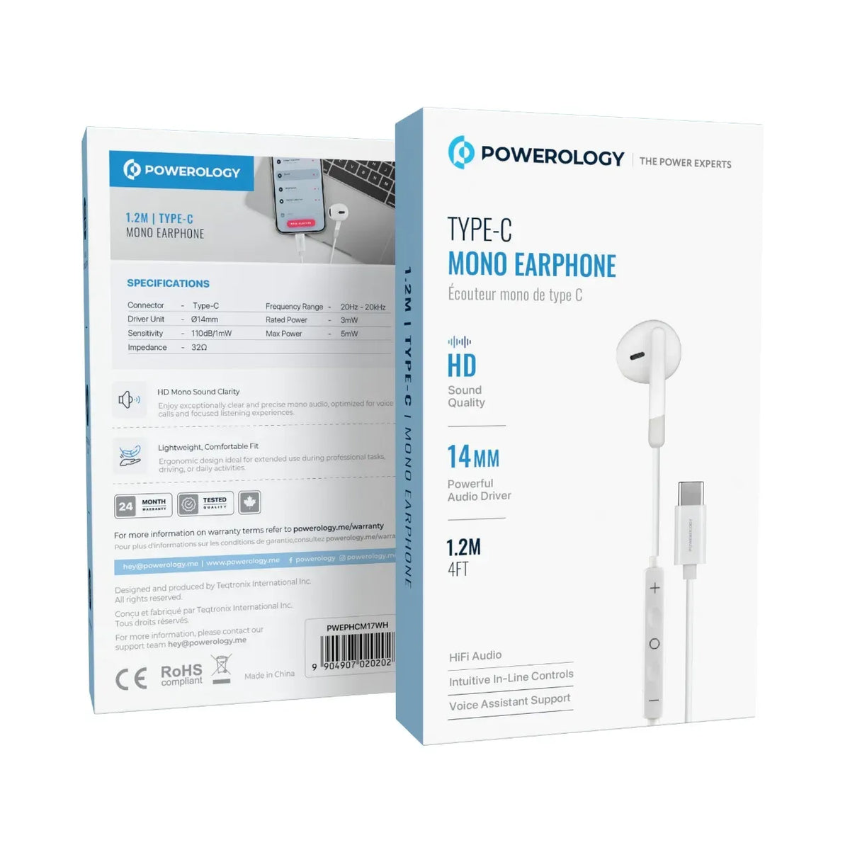Powerology Type-CMono Earphone - White – image 2