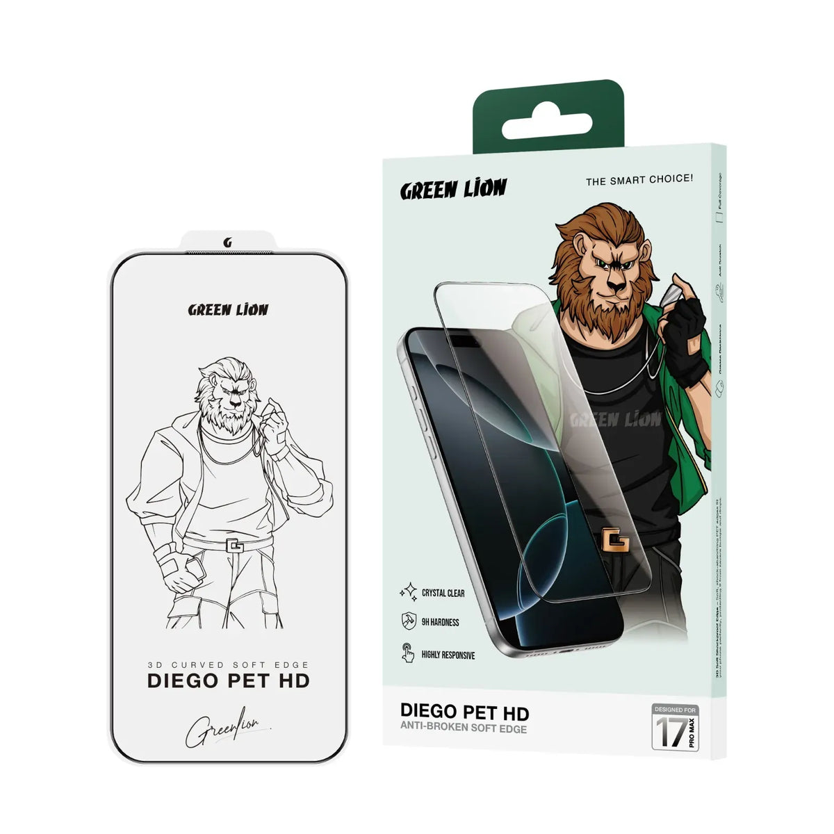 Green Lion Diego Pet HD Screen Protector - Clear – image 6