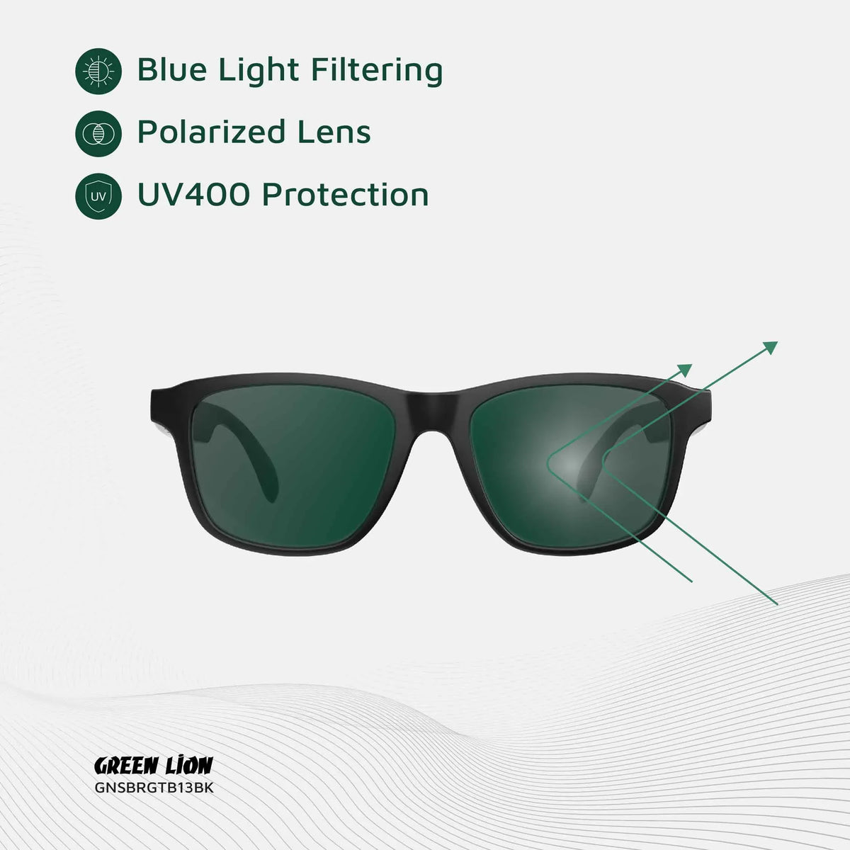 Green Lion Sydney Smart Glasses Black – image 10