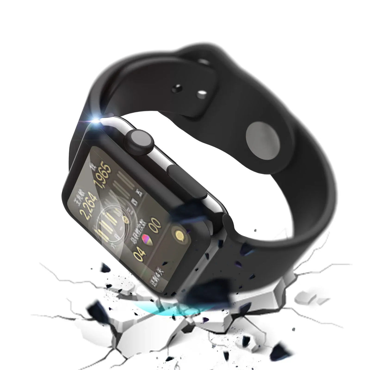 Green Lion 3 DHDGlass Screen Protector For Apple Watch - Black Edge/Clear – image 4