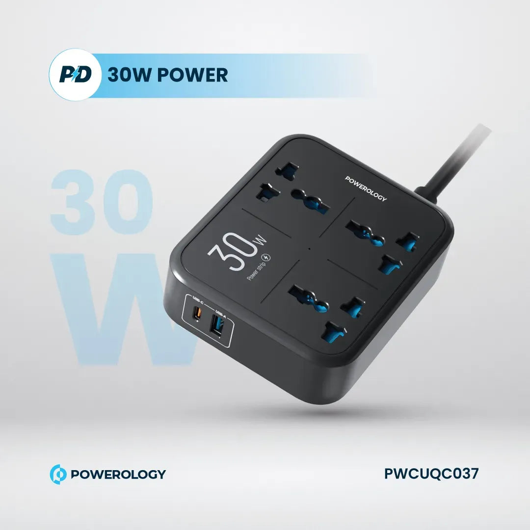 Powerology Power Strip 3250w 3ac Black – image 17