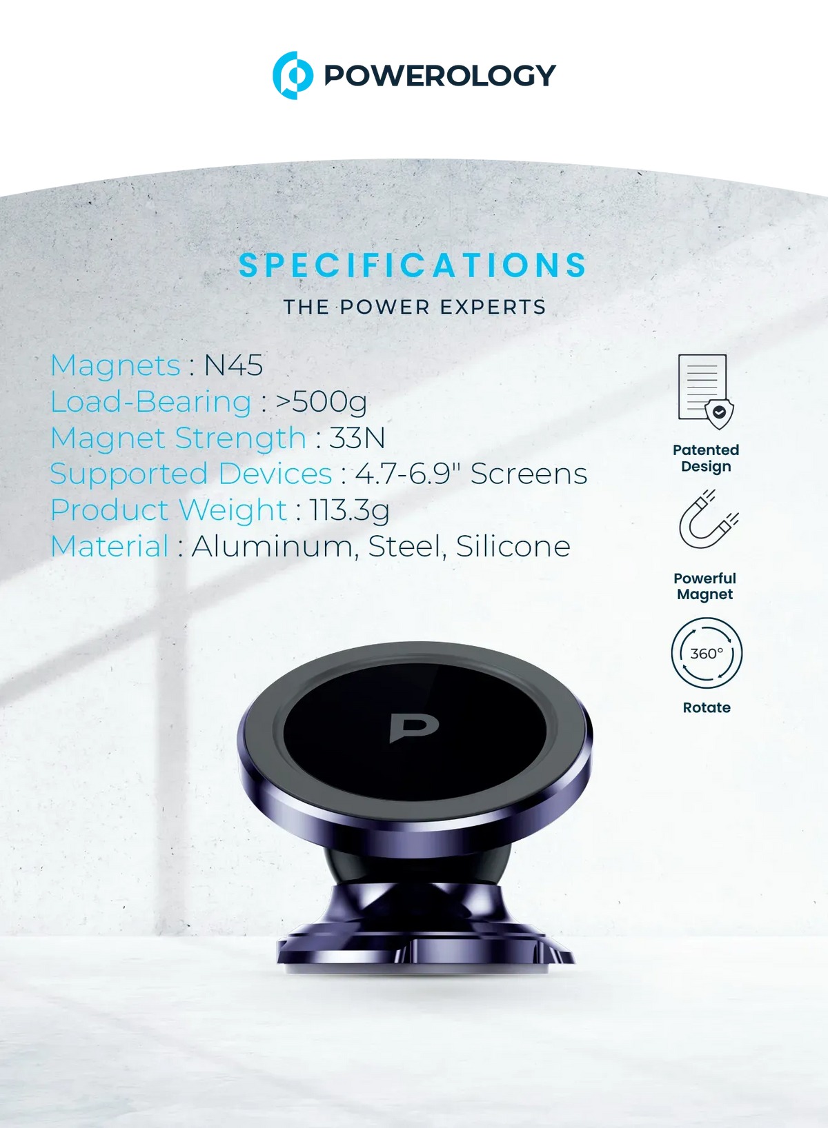 Powerology Heavy-Duty Magnetic Dash Mount - Purple – image 4