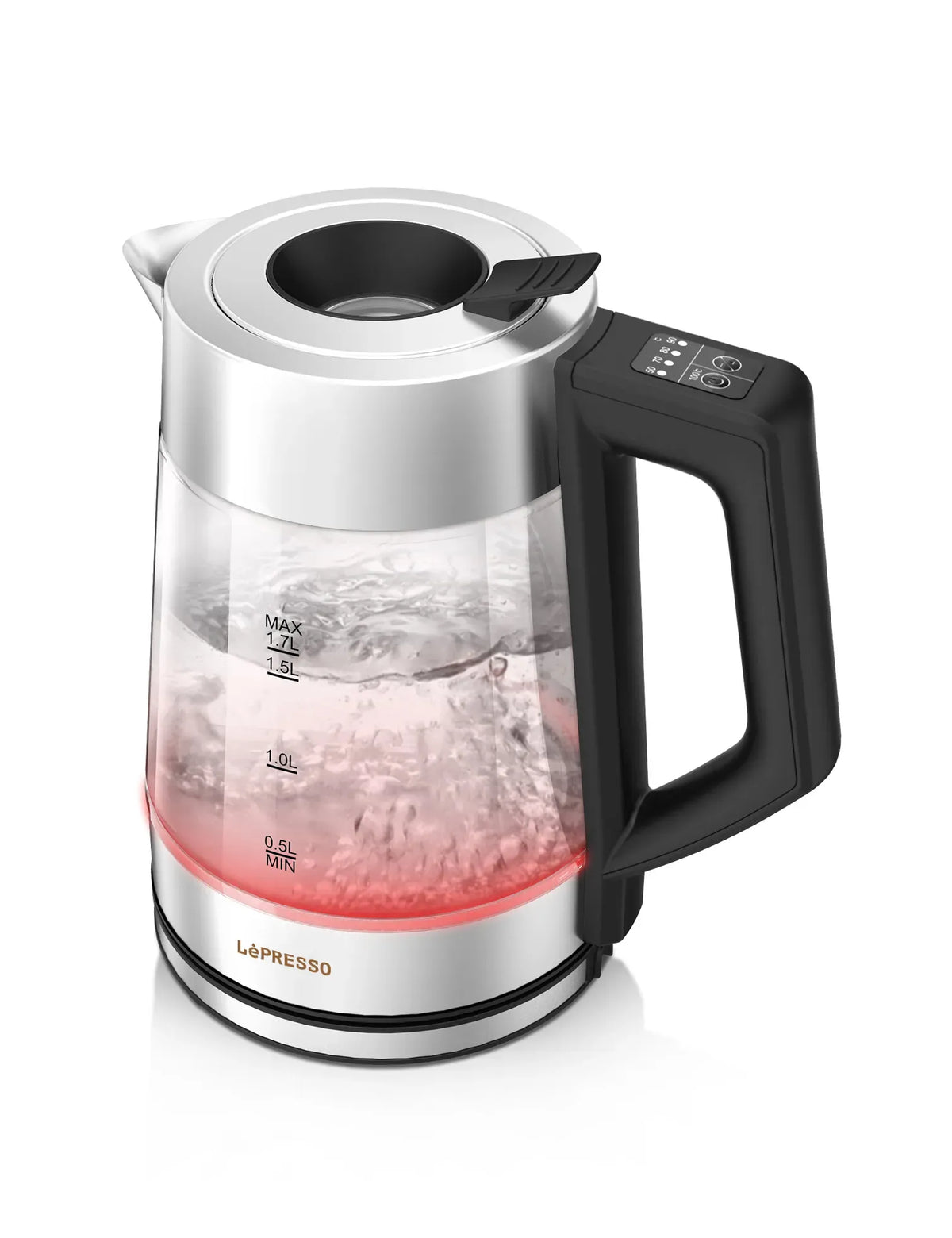 LePresso Multi Temperature Illuminated Glass Kettle Black – image 6