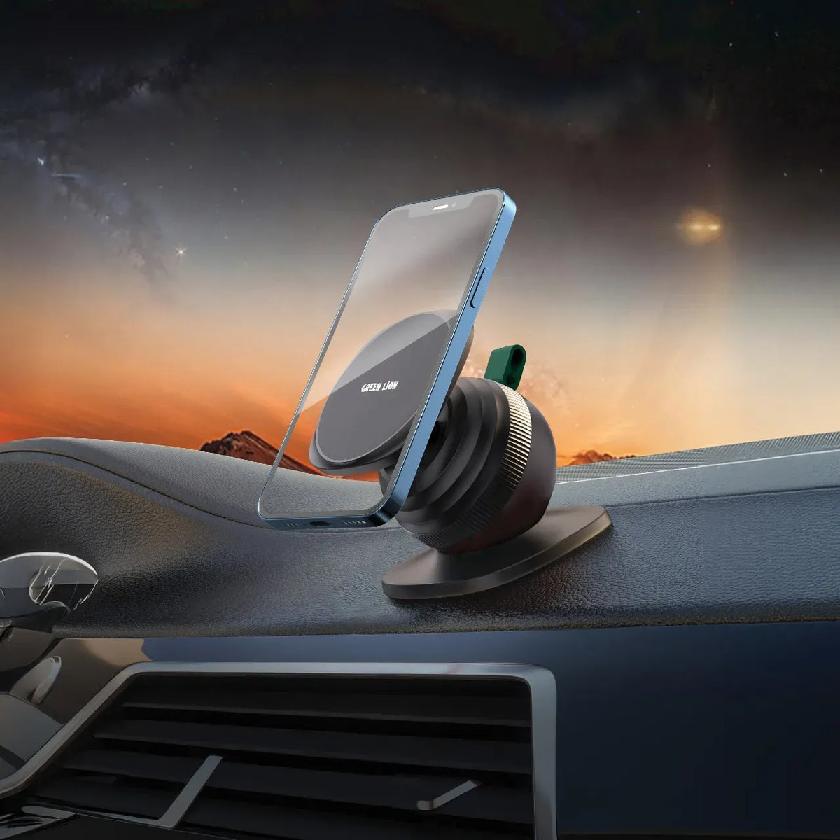 Green Lion Snail Mount Car Phone Holder Black – image 2