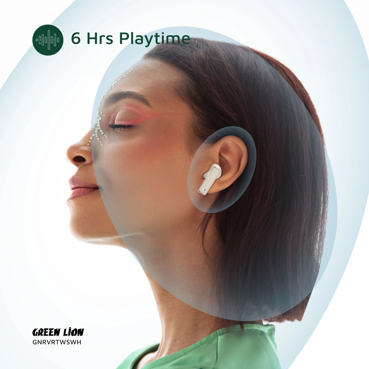 Green Lion River True Wireless Earbuds - White