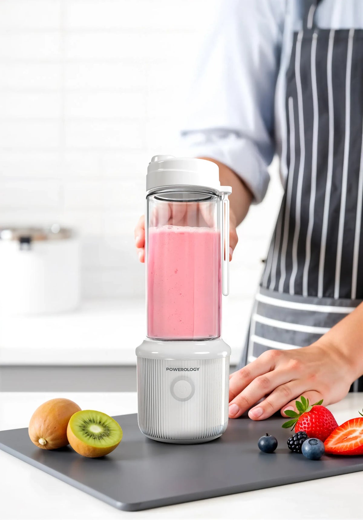 Powerology Press &Refresh Portable Blender - White