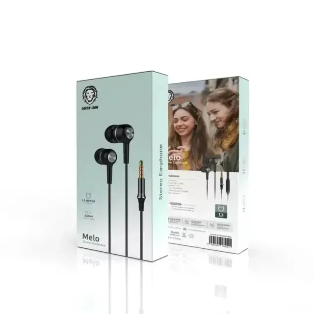 Green Lion Melo Stereo Earphone Black – image 3