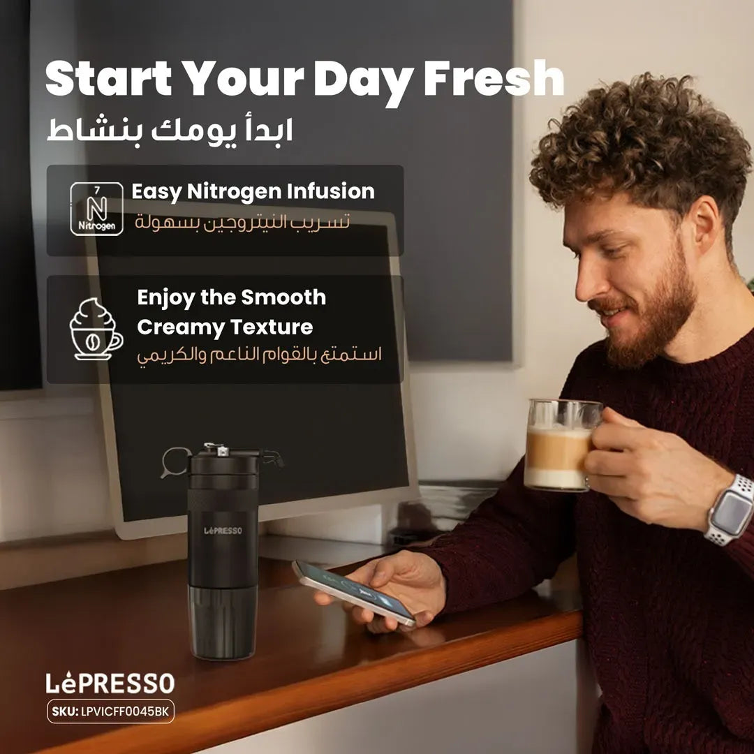 LePresso Nitro Cremeus Nitro Cold Brew Coffee Maker with Pressure Gauge Black – image 8