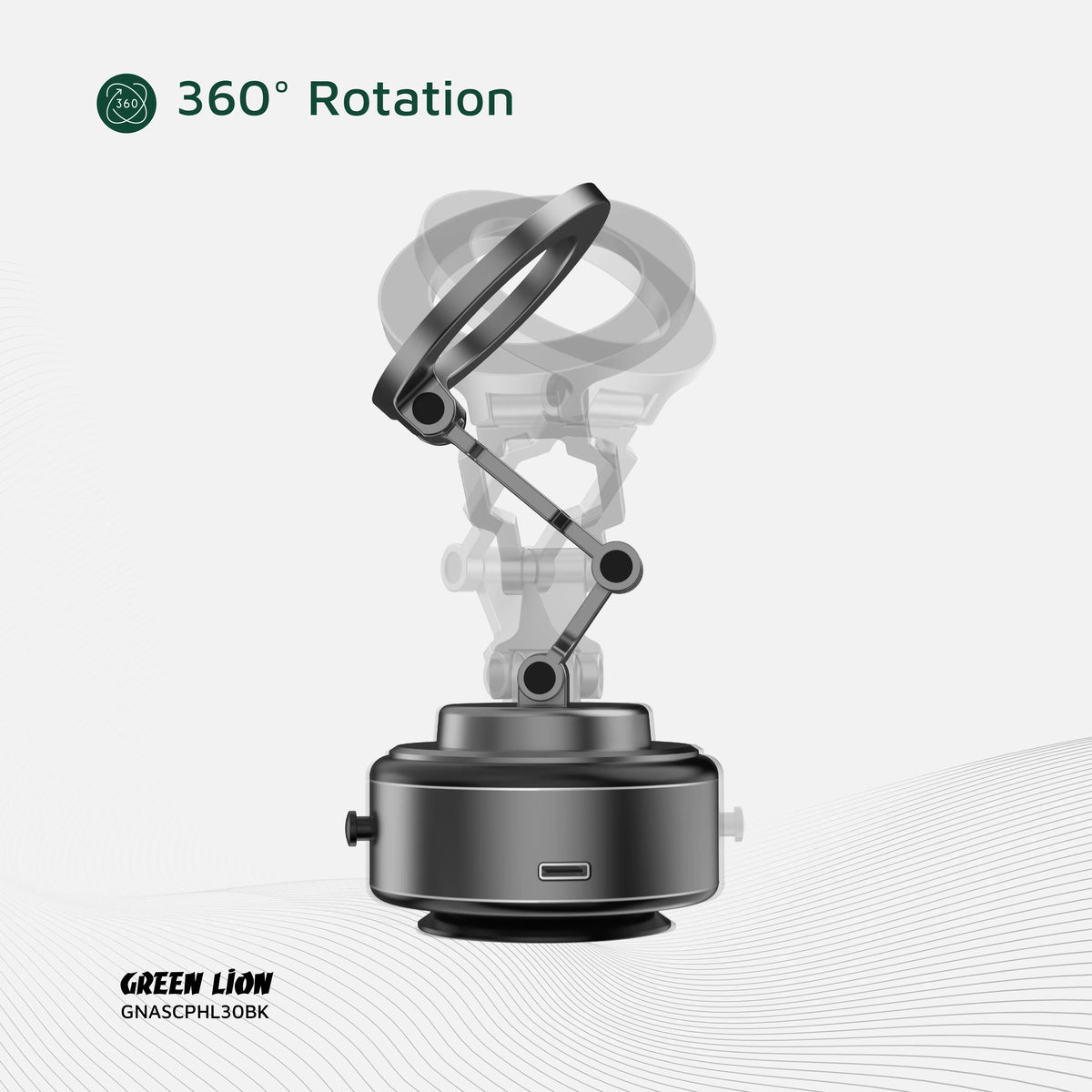 Green Lion Gx 30 Auto Suction Phone Holder Matte Black – image 10