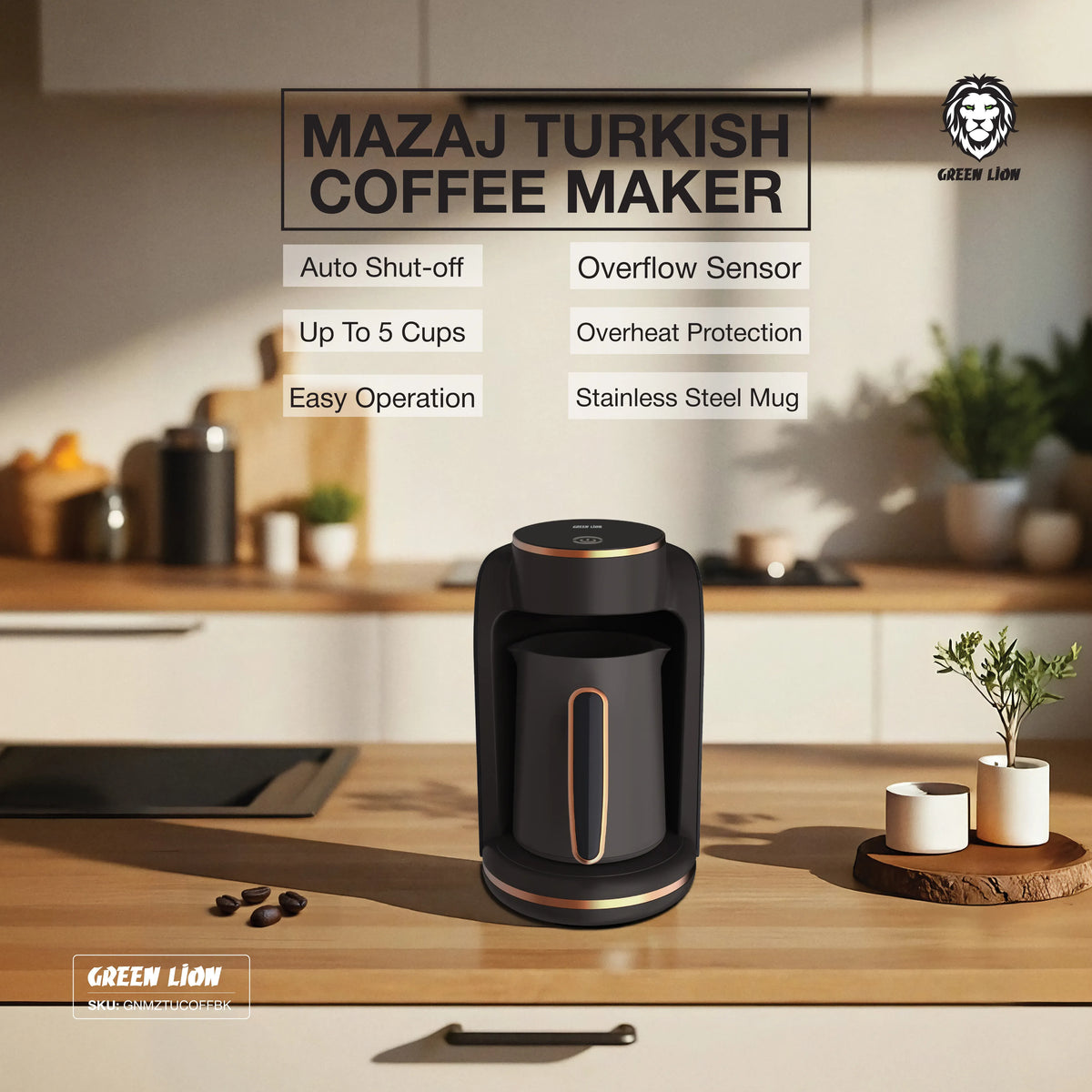 Green Lion Mazaj Turkish Coffee Maker Black – image 10
