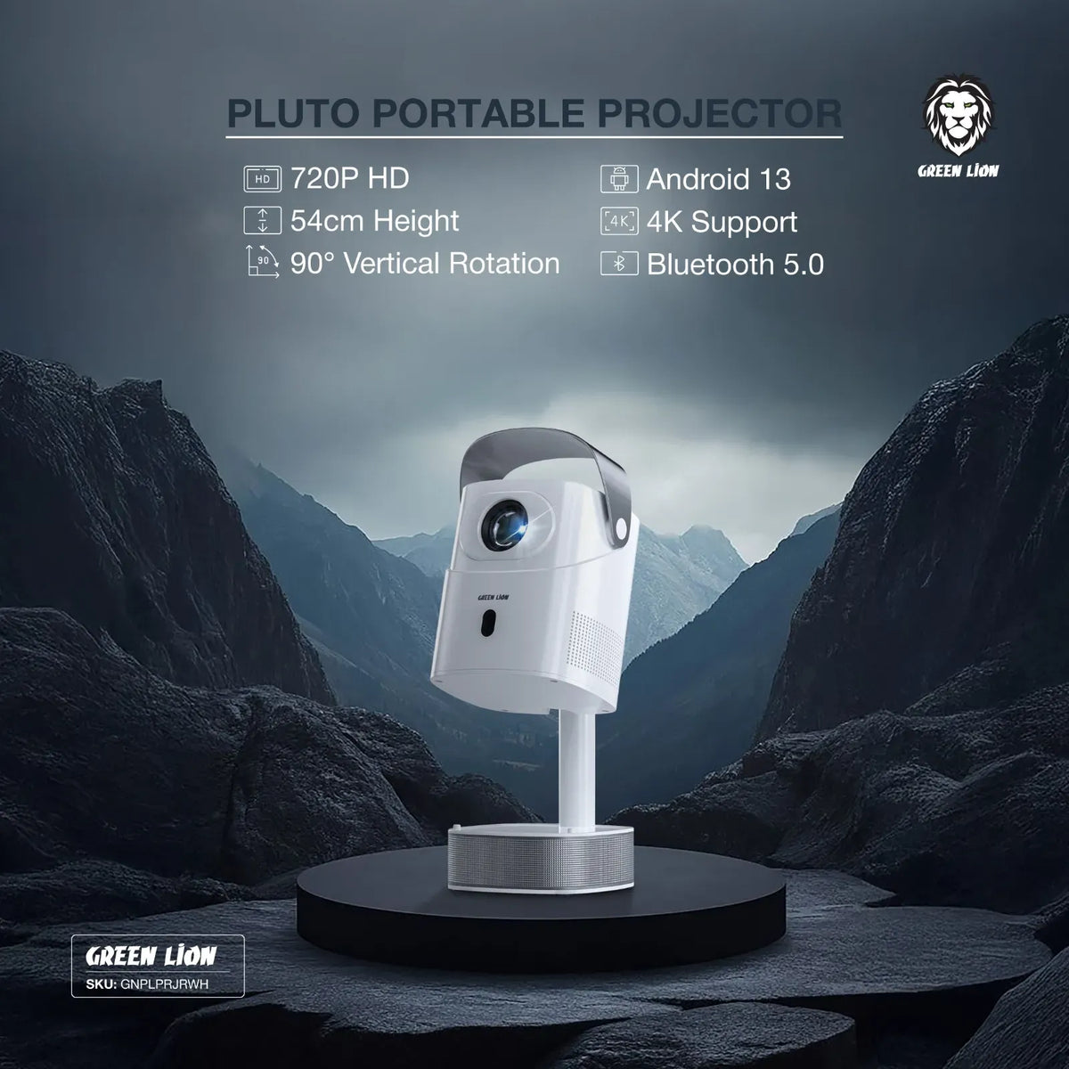 Green Lion Pluto 4 KPortable Projector - White – image 12