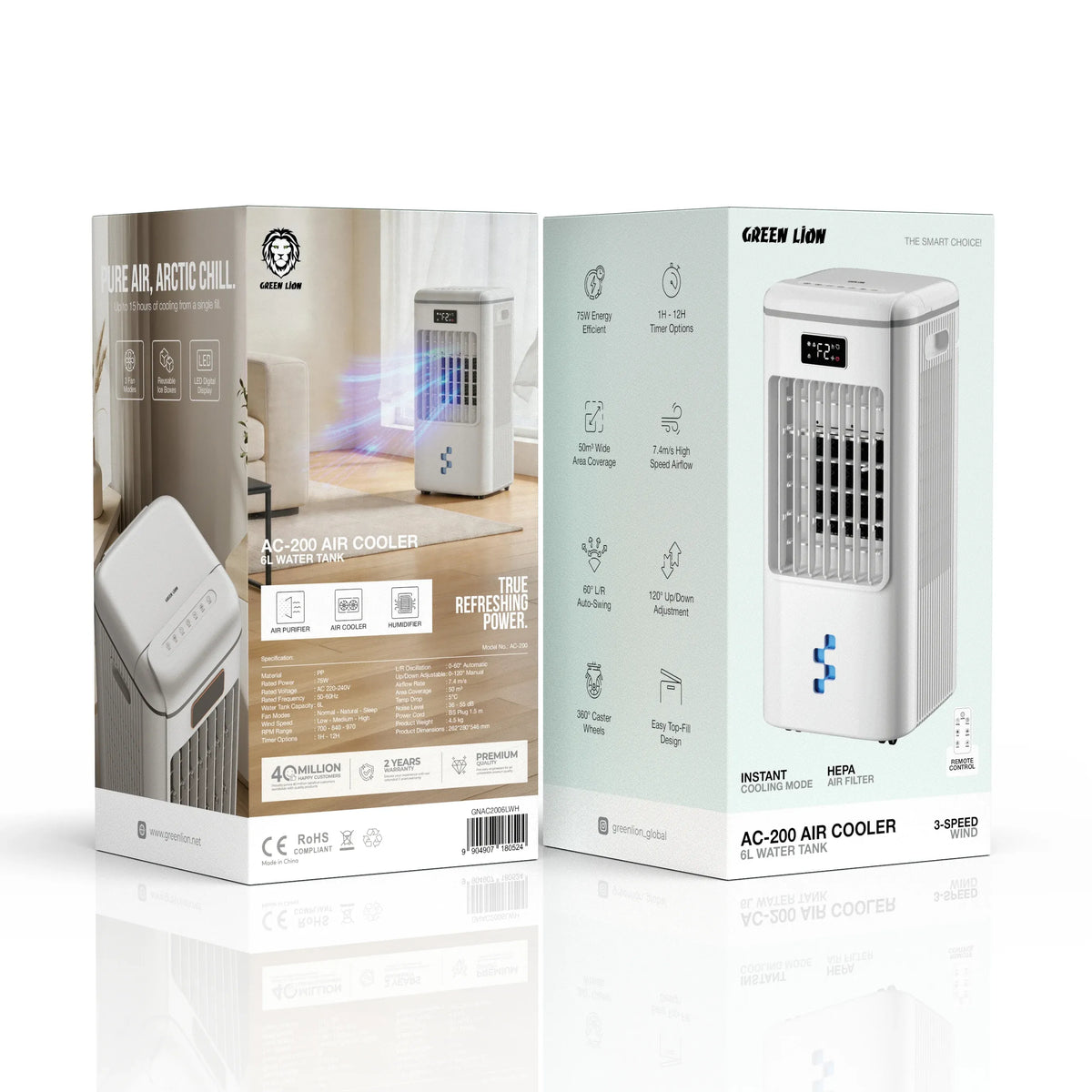 Green Lion AC-200 Air Cooler 6 LWater Tank - White – image 4