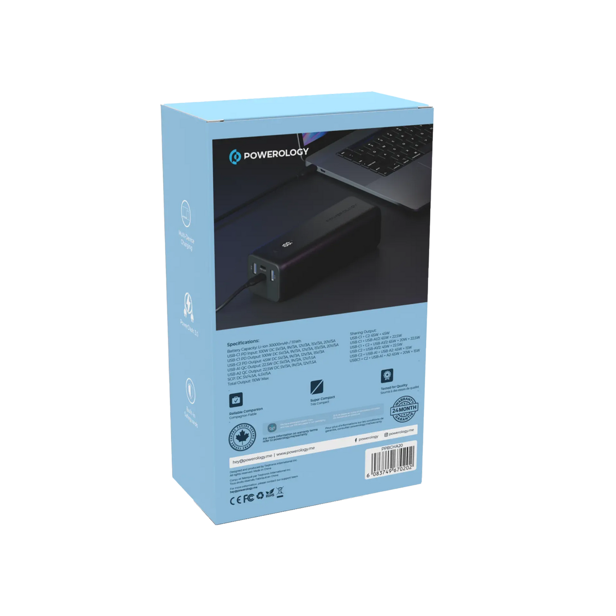 Powerology Onyx 30000mAh Dual USB C Power Bank – image 9